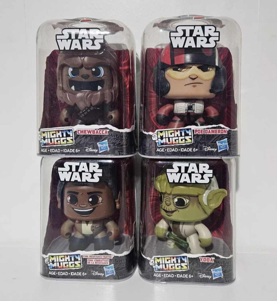 Chewbacca-Yoda-Poe Dameron- Finn- Star Wars Mighty Muggs