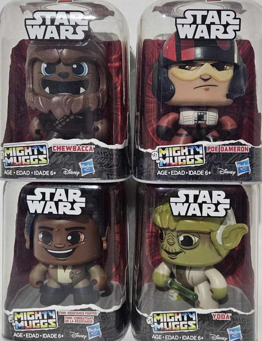 Chewbacca-Yoda-Poe Dameron- Finn- Star Wars Mighty Muggs